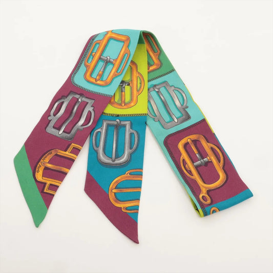 Hermes Twilly Bouclerie D'Attelage Buckle Silk Multicolor
