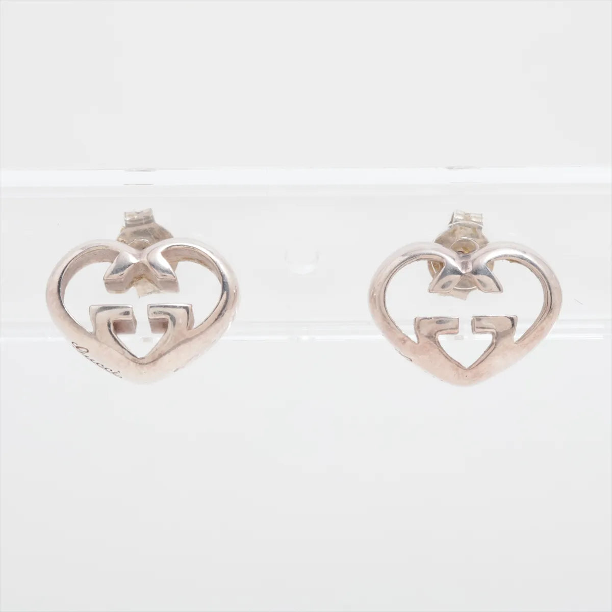 Gucci Interlocking GG Logo Heart Stud Earring