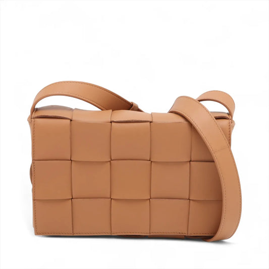 Bottega Veneta Maxi Intrecciato Cassette Leather Shoulder Bag Brown
