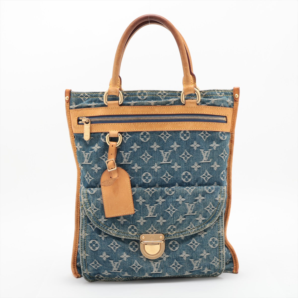 Louis Vuitton Monogram Denim Flat Shopper Tote Bag