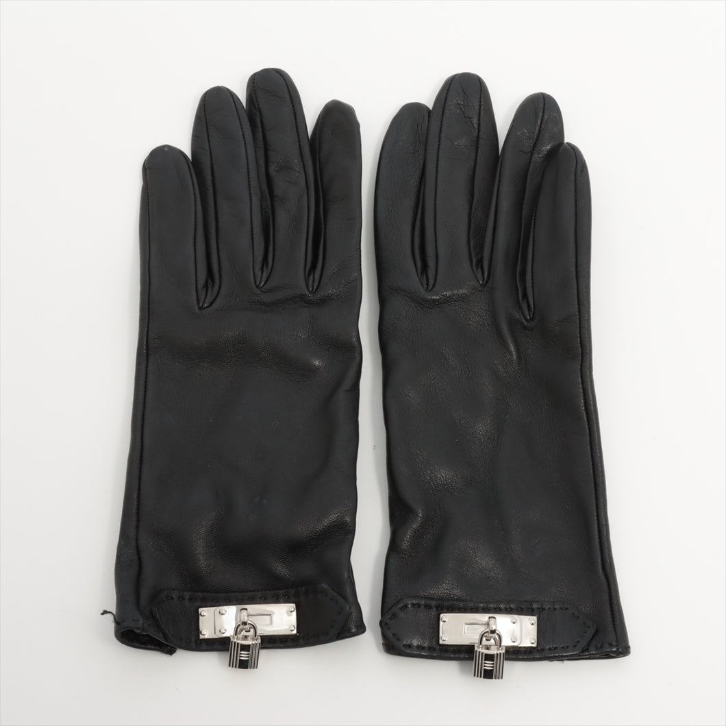 Hermès Kelly Gloves Lambskin Leather Black