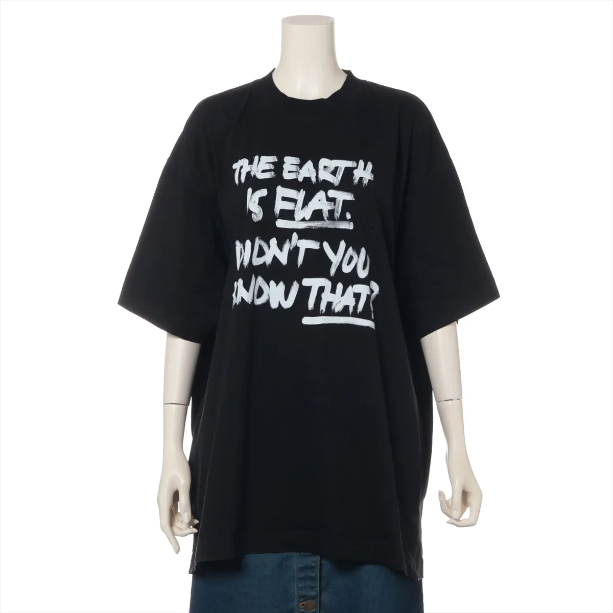 Vetements "THE EARTH IS FLAT" Cotton T-shirt Black