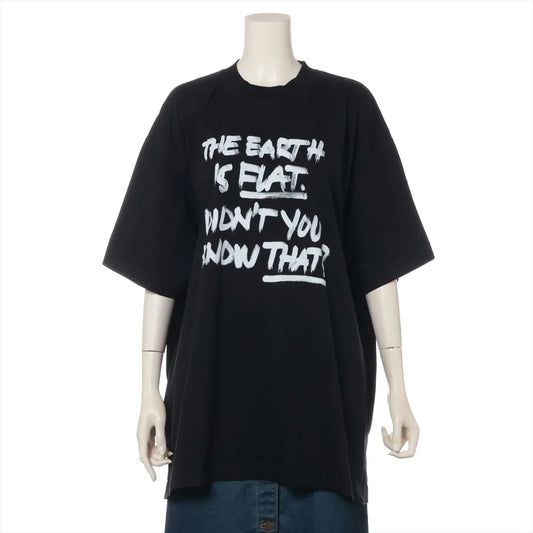 Vetements "THE EARTH IS FLAT" Cotton T-shirt Black