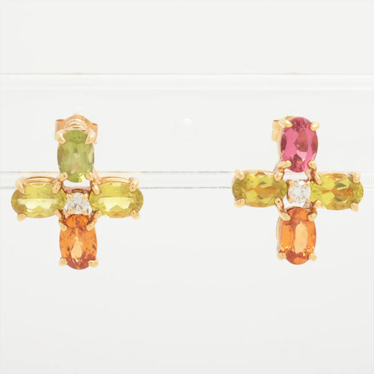 TASAKI Multicolor Stone Diamond Stud Earring