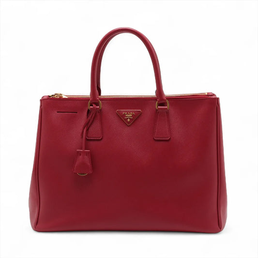 Prada Saffiano Galleria Leather Handbag Red