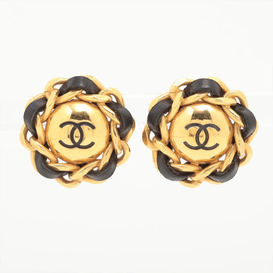 Chanel CC Logo Camellia Chain Clip-on Earring