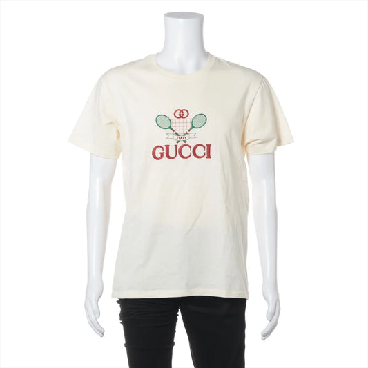 Gucci Interlocking Tennis Cotton T-Shirt Beige