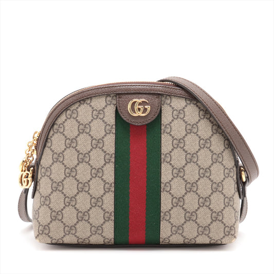 Gucci GG Supreme Ophidia Leather Two-Way Shoulder Bag Beige