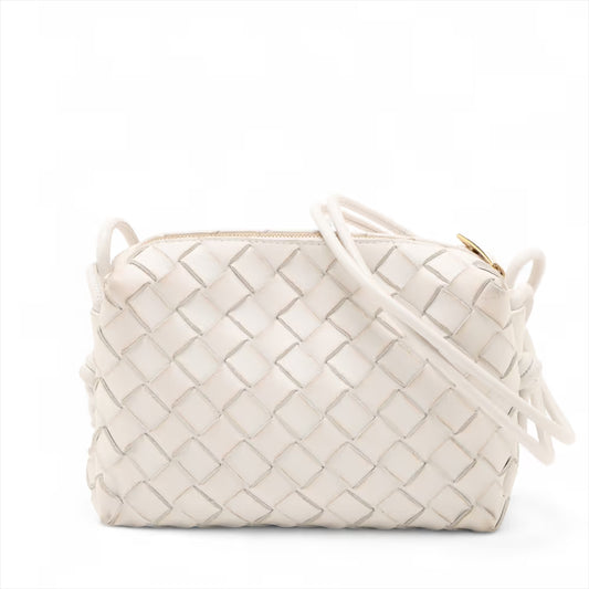 Bottega Veneta Intrecciato Mini Loop Leather Shoulder Bag Beige