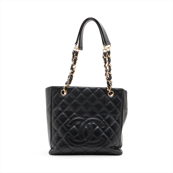 Chanel PST Caviar Skin Chain Tote Bag Black