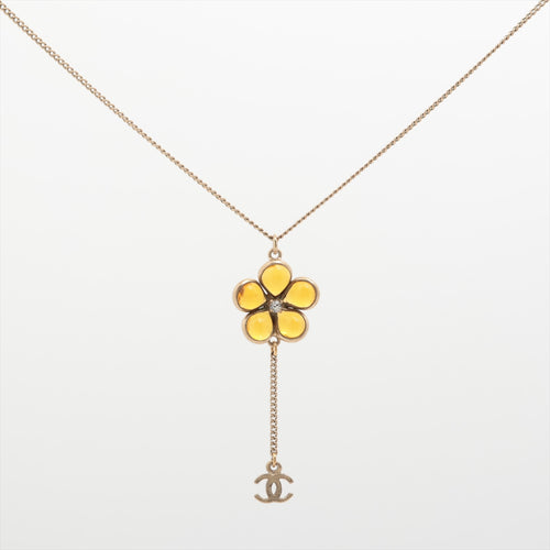 Chanel Camellia Gemstone & Rhinestone CC Logo Necklace