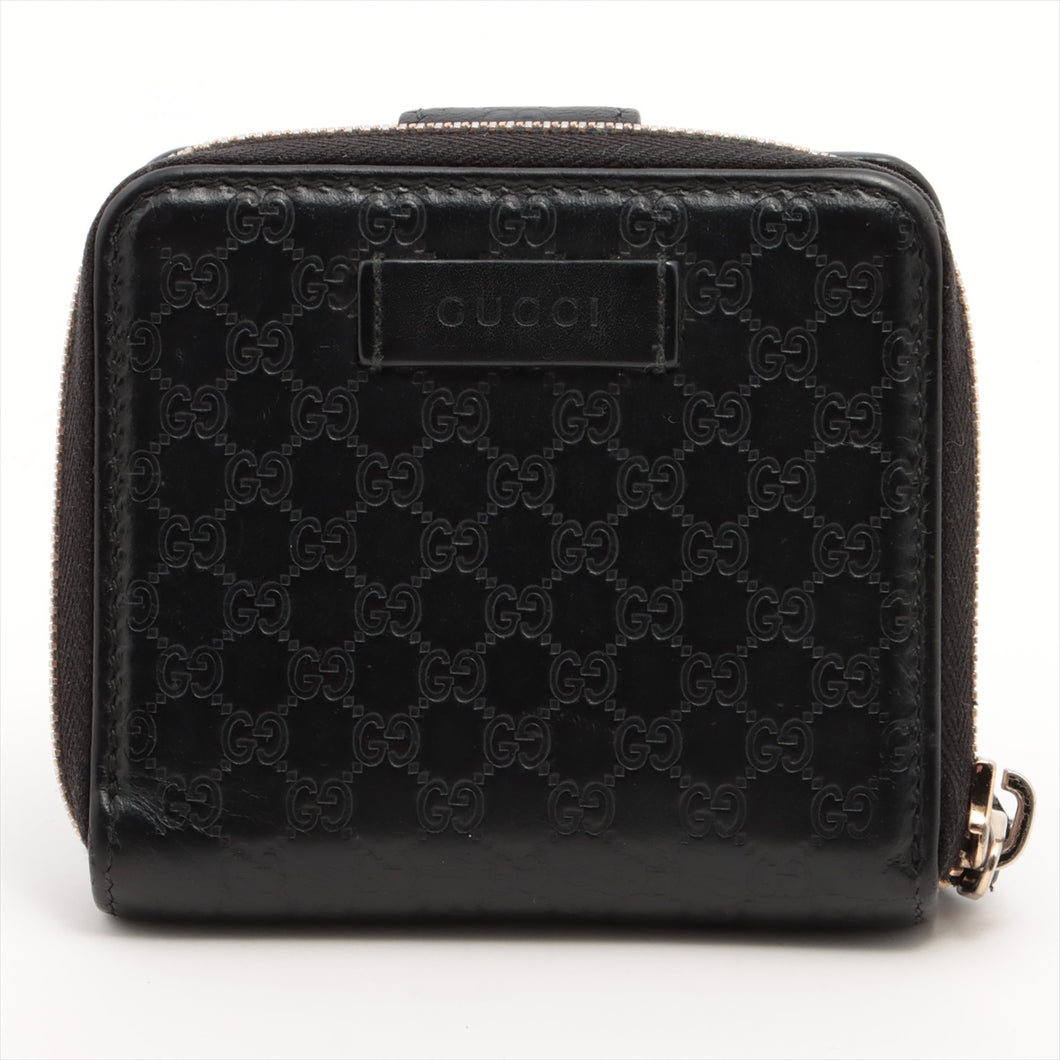 Gucci Micro Guccissima Leather Compact Wallet Black