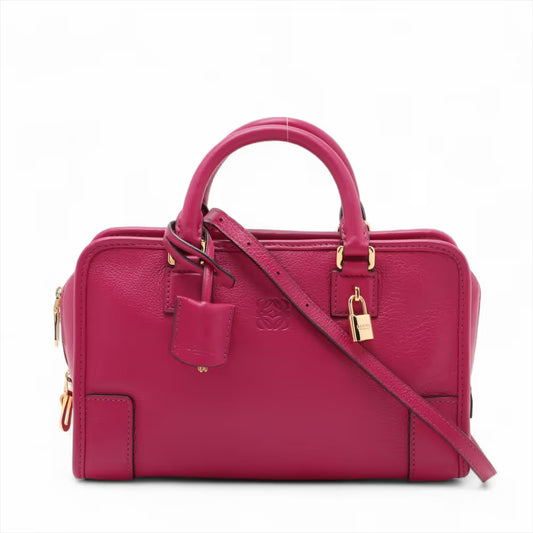 Loewe Amazona 23 Leather Two-Way Handbag Purple