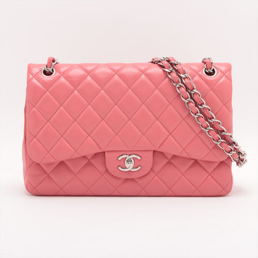 Chanel Matelasse Large Lambskin Double Flap Double Chain Bag Pink