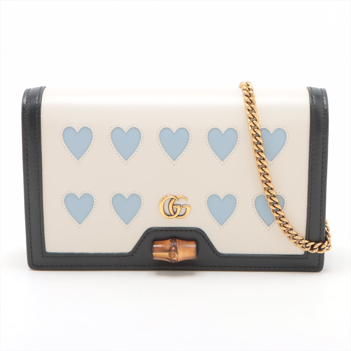 Gucci Lovelight Mini Diana Chain Shoulder Bag White x Blue