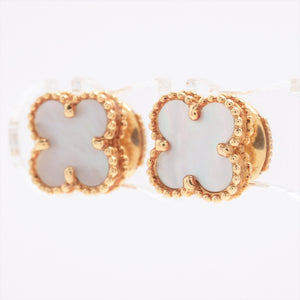 Van Cleef & Arpels Sweet Alhambra White Shells Stud Earrings