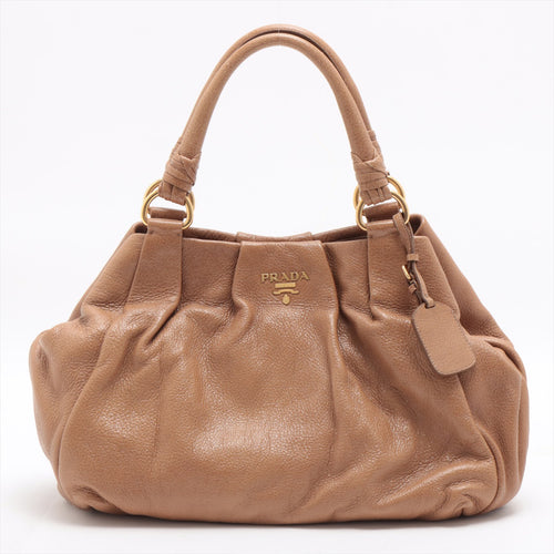 Prada Leather Shoulder Bag Brown