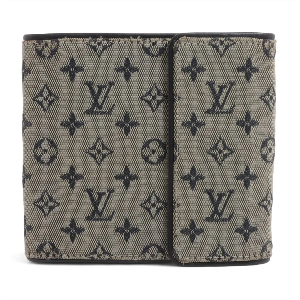 Louis Vuitton Monogram Mini Lin Compact Wallet Gray
