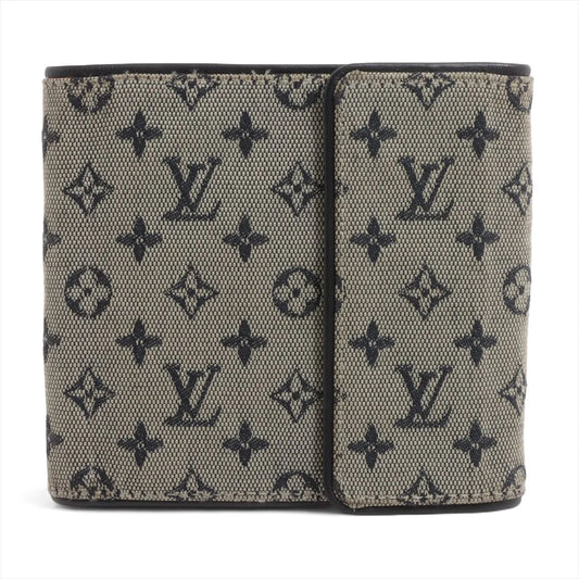 Louis Vuitton Monogram Mini Lin Compact Wallet Gray