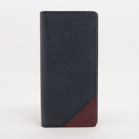 Louis Vuitton Taigarama Brazza Long Wallet Navy Blue x Brown * PREORDER *