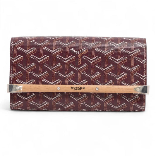 Goyard Leather Mini Monte Carlo Pouch Burgundy