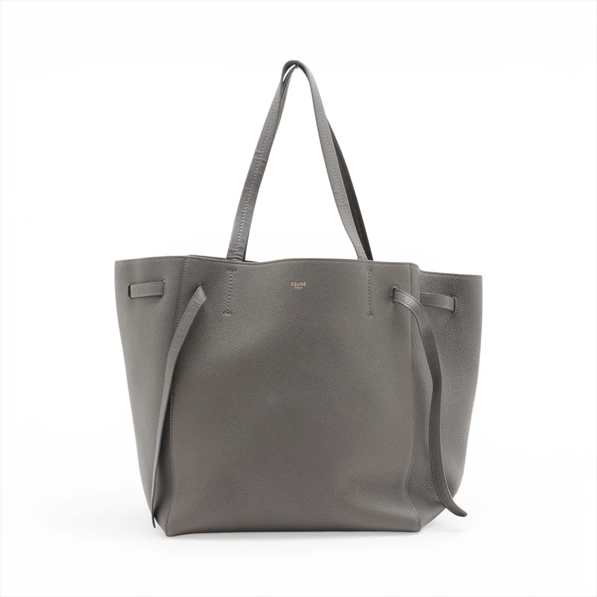 Celine Cabas Phantom Small Leather Tote Bag Gray