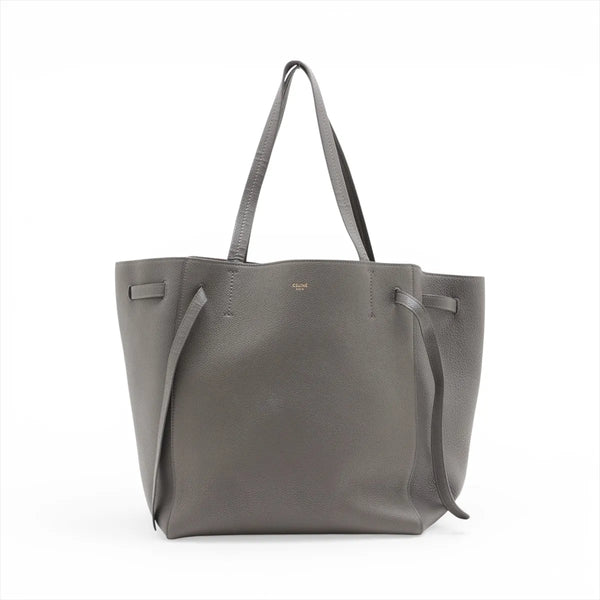 Celine Cabas Phantom Small Leather Tote Bag Gray