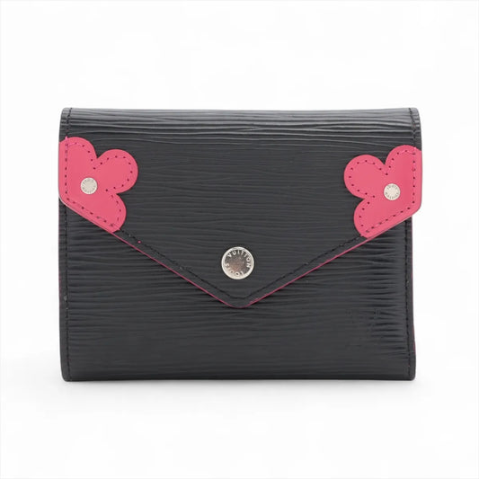 Louis Vuitton Epi Floral Victorine Wallet Black x Pink