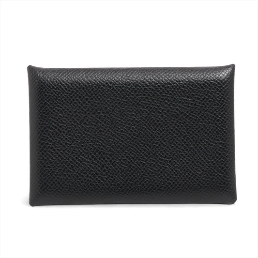 Hermès Calvi Veau Epsom Card Case Black