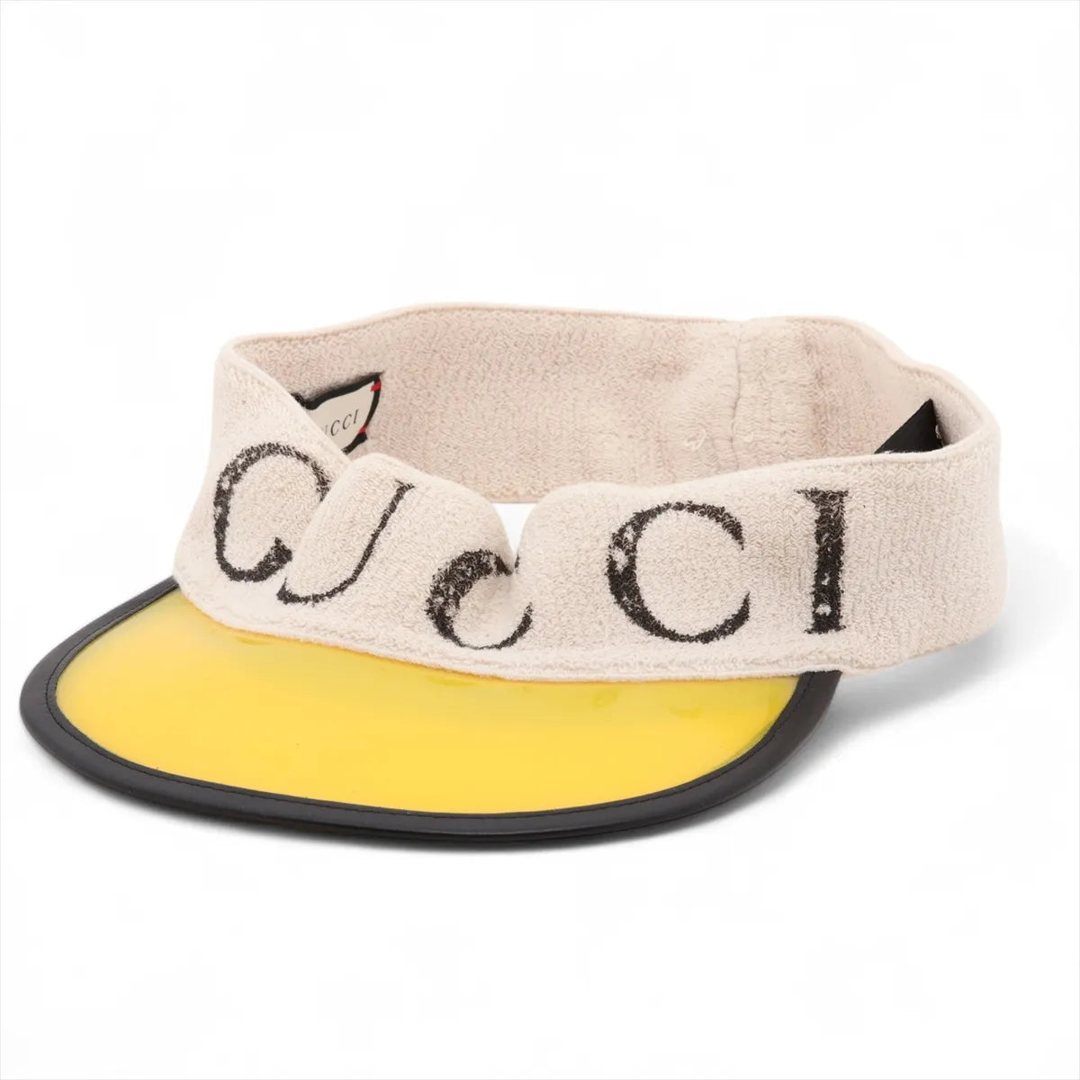 Gucci Headband Visor Cotton Beige x Yellow