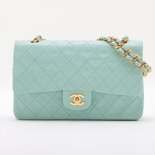 Load image into Gallery viewer, Chanel Matelasse 25 Lambskin Double Flap Double Chain Bag Tiffany Blue