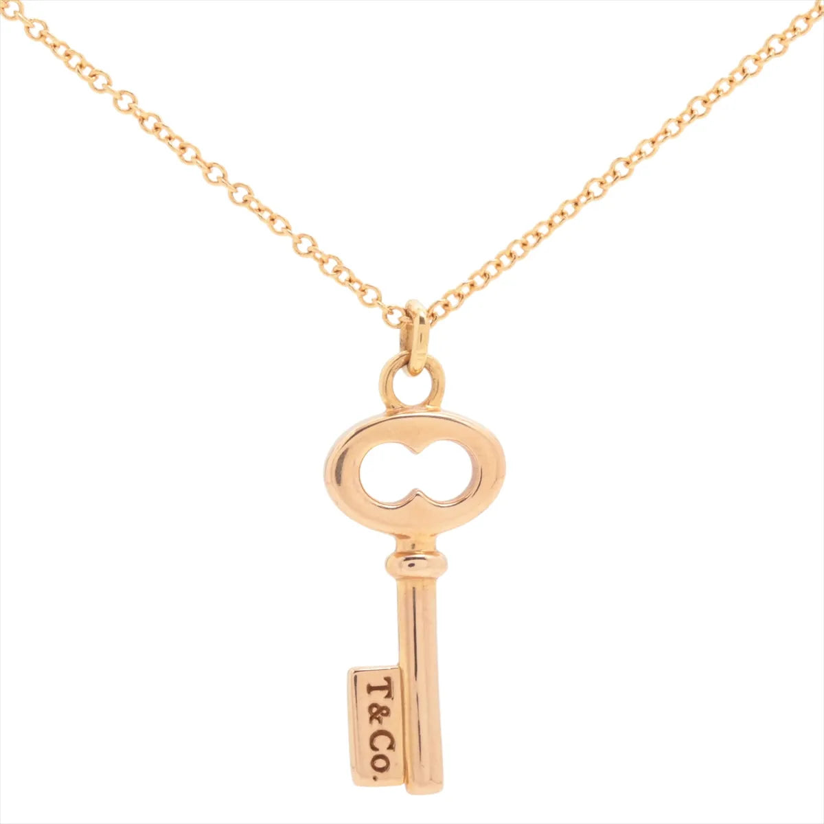 Tiffany & Co. Mini Key Pendant Necklace Pink Gold