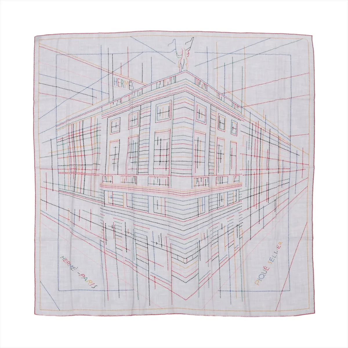 Hermès Carré Géant Pique Sellier Scarf Gray