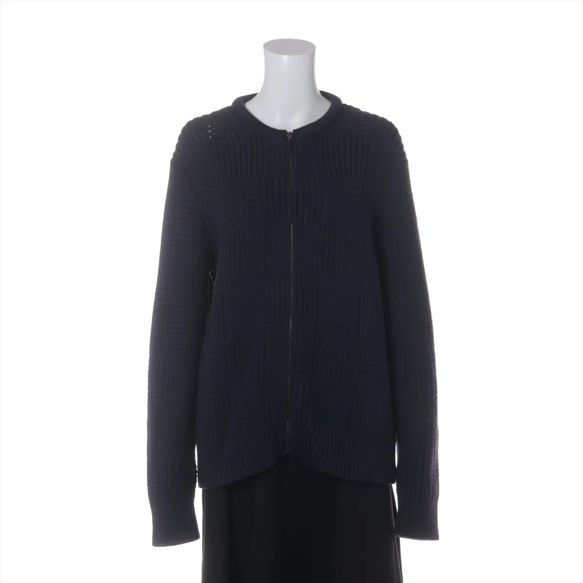 Louis Vuitton Damier Wool Knit Jacket Navy Blue