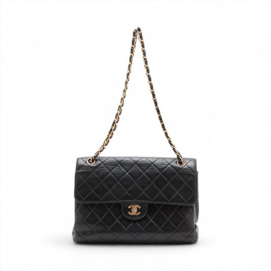Chanel CC Logo Matelasse Lambskin Single Flap Double Chain Bag Black * PREORDER *