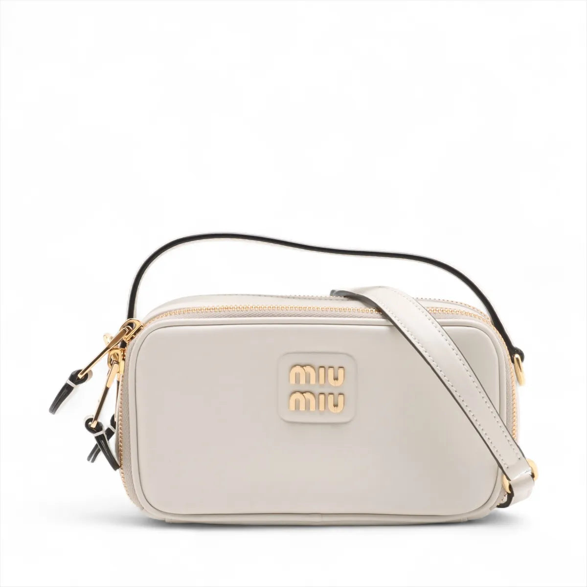 Miu Miu Leather Two-Way Handbag White