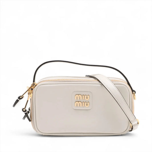 Miu Miu Leather Two-Way Handbag White