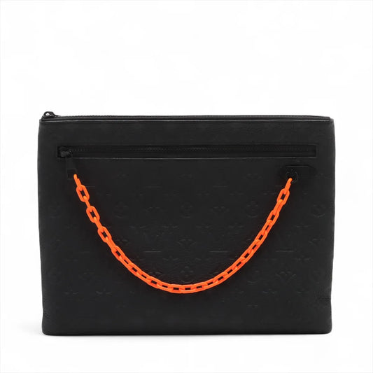 Louis Vuitton Monogram Taurillon A4 Pochette Black