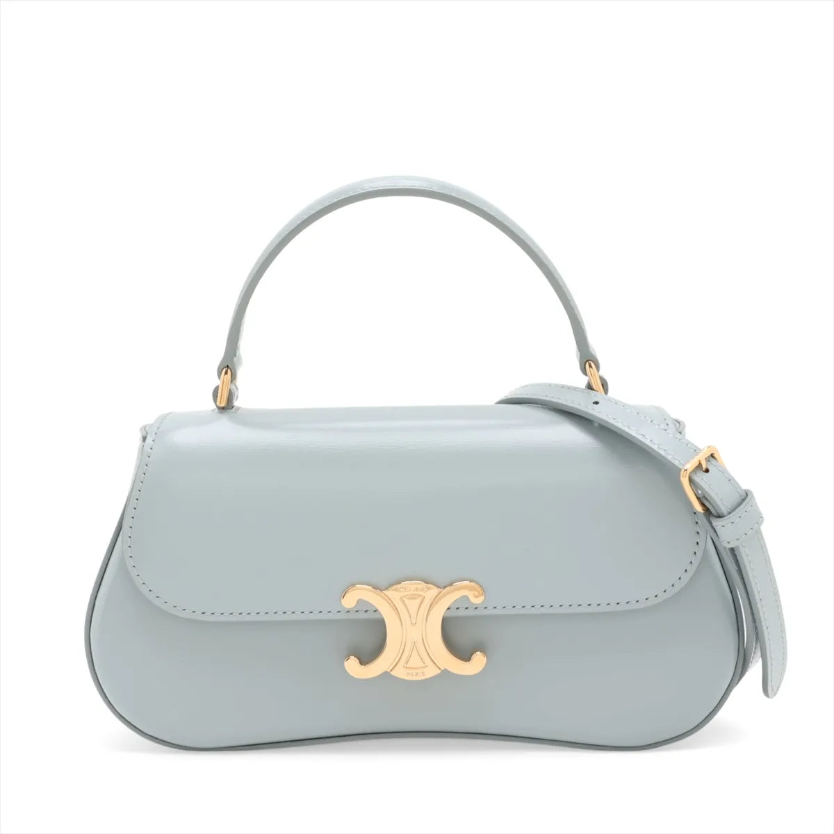 Celine Triomphe Teen Lola Leather Two-Way Handbag Blue