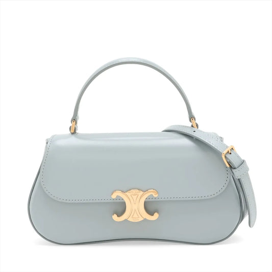Celine Triomphe Teen Lola Leather Two-Way Handbag Blue — product photo 1
