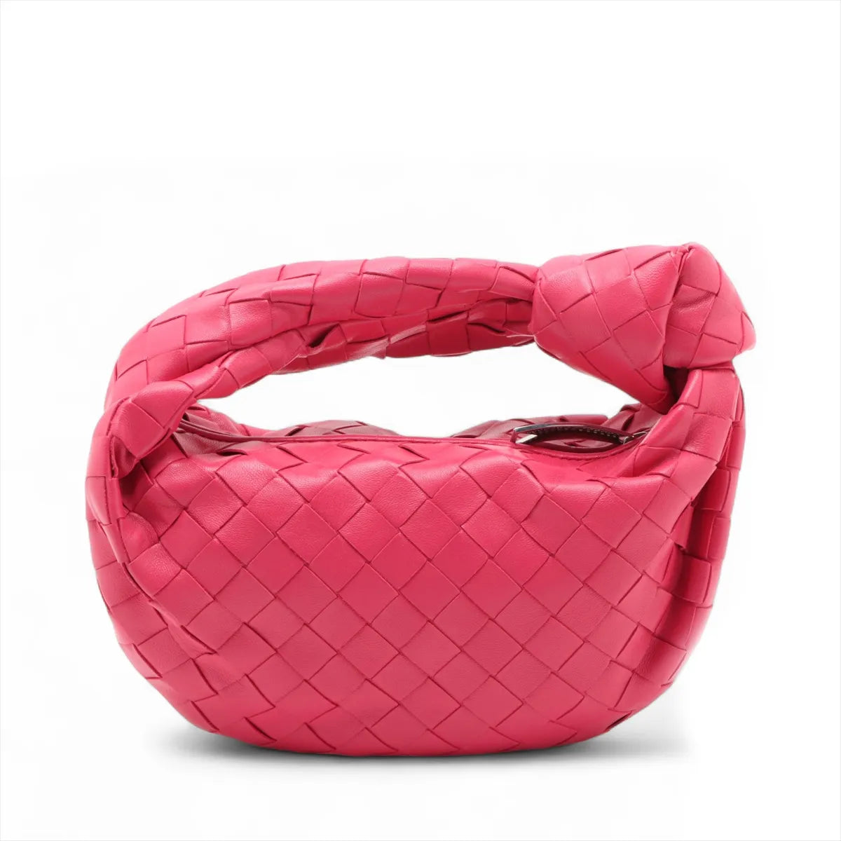 Bottega Veneta Intrecciato Mini Jodie Leather Handbag Pink