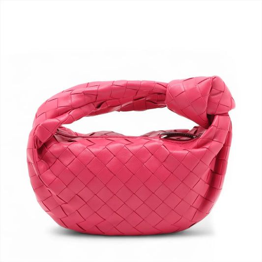 Bottega Veneta Intrecciato Mini Jodie Leather Handbag Pink