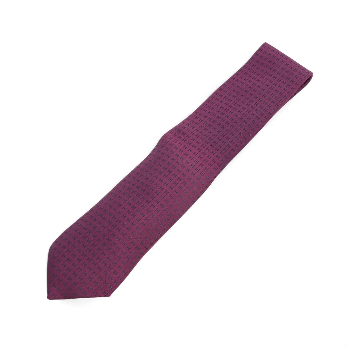 Hermès H Silk Necktie Purple