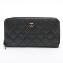 Load image into Gallery viewer, Chanel Matelasse Caviarskin Zip Around Wallet Black