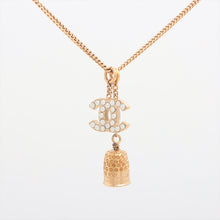 Load image into Gallery viewer, Chanel CC Logo Rhinestone with Bell Pendant  Necklace