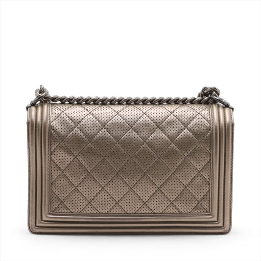 Chanel Boy 28 Large Chain Shoulder Bag Gold