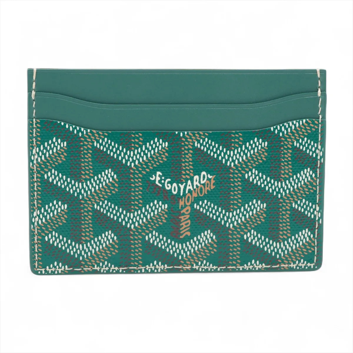 Goyard Herringbone Saint-Sulpice Card Case Green