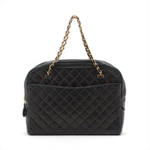 Load image into Gallery viewer, Chanel Matelasse Lambskin Chain Tote Bag Black