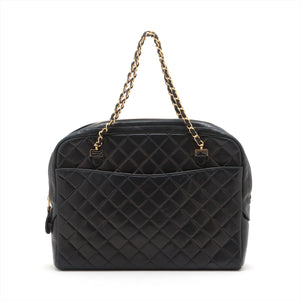 Chanel Matelasse Lambskin Chain Tote Bag Black