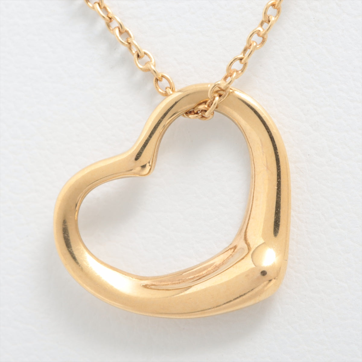 Tiffany & Co. Open Heart Pendant Necklace Gold